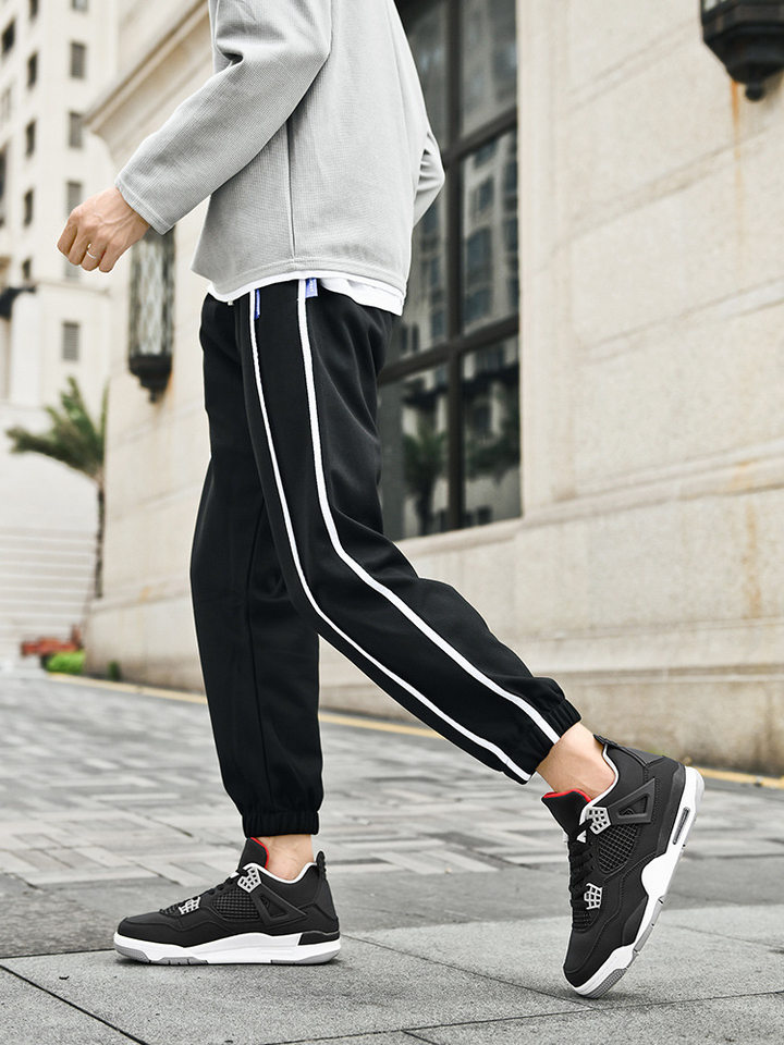 Giày thể thao nam cổ thấp chống trượt đế dày tăng chiều cao, giày sneaker phối màu — JD-AJ4 màu xám đen, JD-AJ4 màu đỏ lửa, JD-AJ4 đen đỏ chi tiết 20
