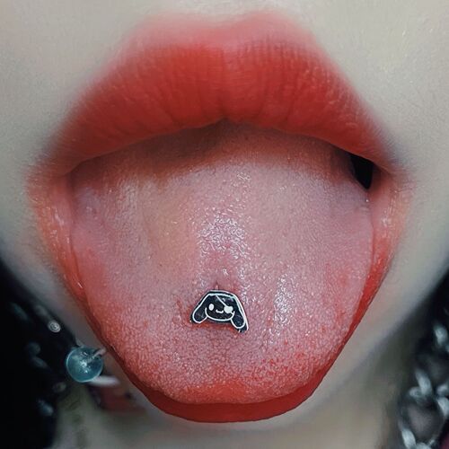 Tongue nail Sanrio Kuromi Melody cinnamon dog tongue ring ins tongue nail titanium steel piercing jewelry wholesale