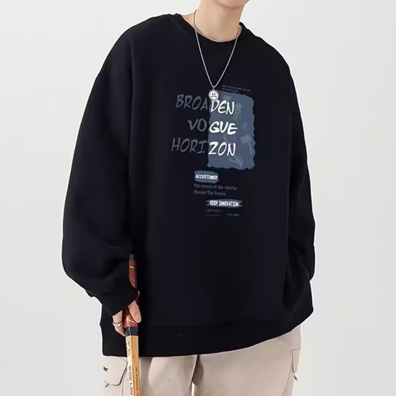 Camisa menos ropa suéter delgado de cuello redondo suelto casual comercio exterior spot al por mayor jersey letra personalizada blusa de manga larga