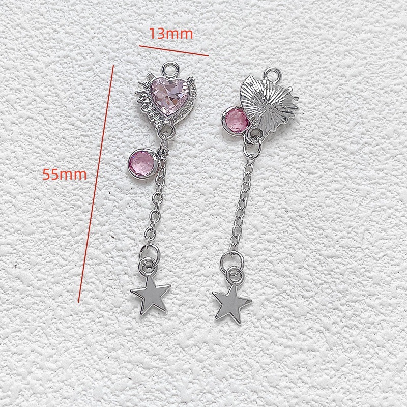 5g Weight Pendant Jewelry Making Type 13*55mm Jewelry Making Size DIY Jewelry Accessories Classification 1 Piece Quantity Alloy Material Star, Heart Shape, Flower Pattern All Seasons Season Plating Design Elegant, Gothic Style 1 Piece 13*55mm Alloy Star Heart Shape Flower Pendant Jewelry Accessories 6