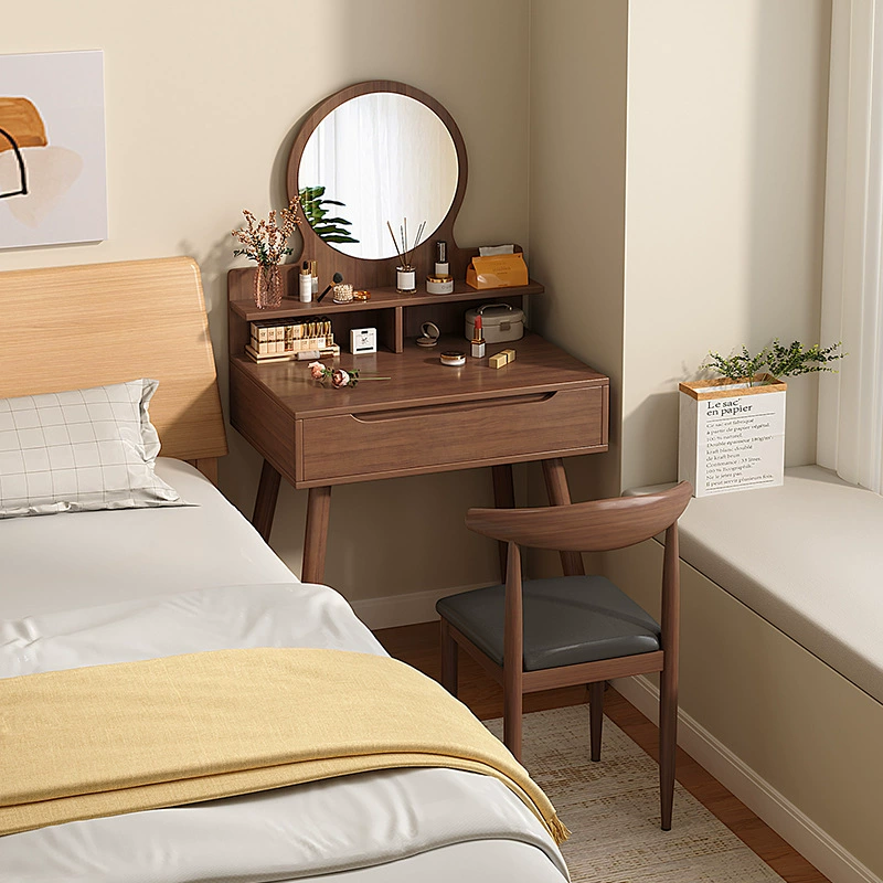 Туалетный столик для спальни, двухслойный шкаф для макияжа, мини-зеркало для маленькой квартиры, главная спальня с ящиками.
