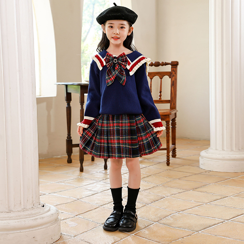 Girls' woolen autumn and winter clothing, children's trendy princess dress, girls' pleated skirt,_voghion.com
