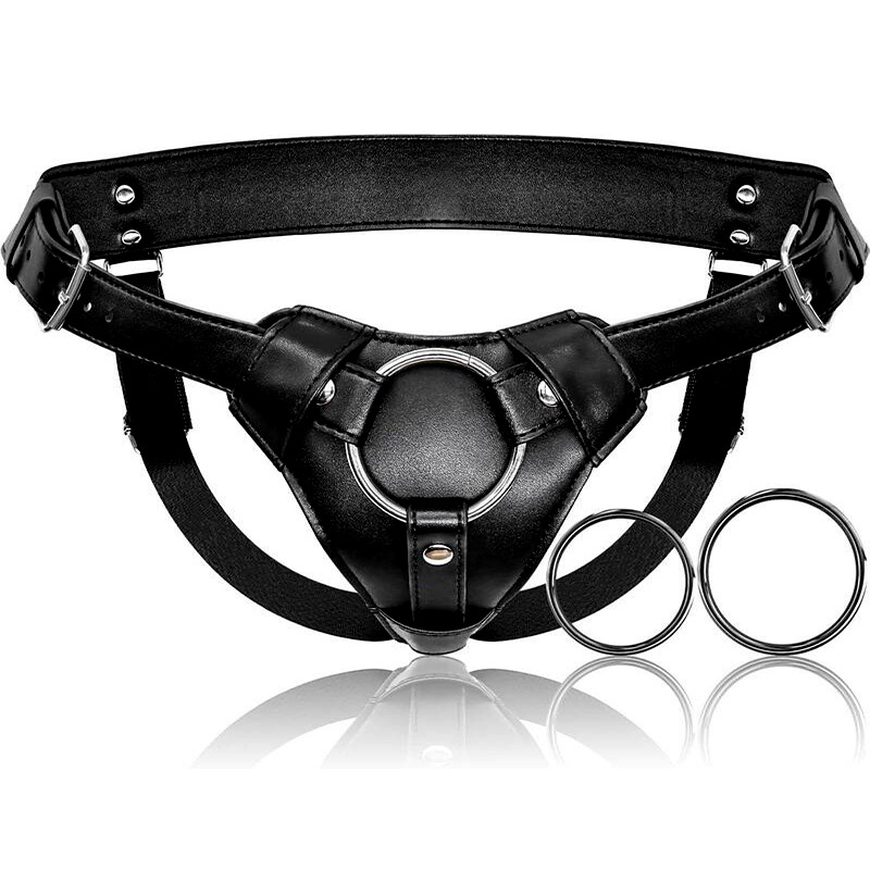 Sm leather toy leather wear pants hollow penis leather pants…