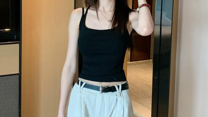 背心女美背交叉吊带辣妹新款外穿带胸垫内搭显瘦打底上衣夏季|undefined