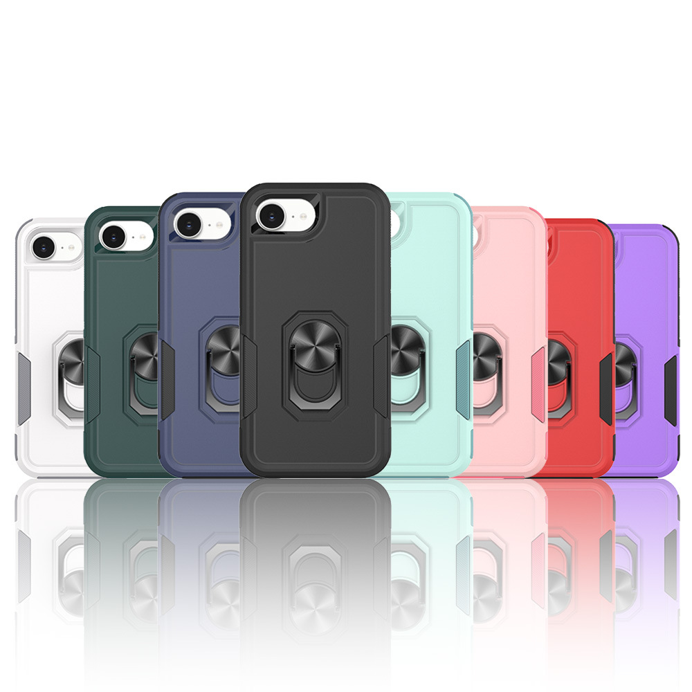 En stock aplicable a iPhone15 dos en uno caja de teléfono de anillo de vela TPU + PC resistente a la caída de Apple funda protectora transfronteriza
