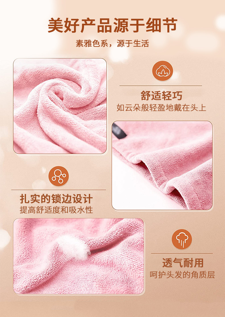 Cross-border supply thickened microfiber strong water-absorbent hair drying cap women's hair drying quick-drying shower cap wholesale