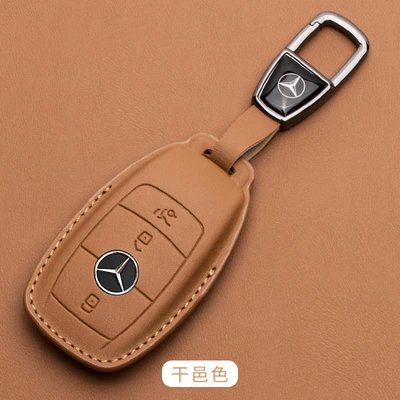 Car key bag | leather S-class - mercedes-benz-a-napa-leathersquare-buckle-cognac-color