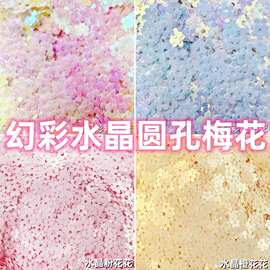 幻彩水晶系列圆孔梅花流麻美甲亮片闪粉滴胶史莱姆金葱粉甲油胶