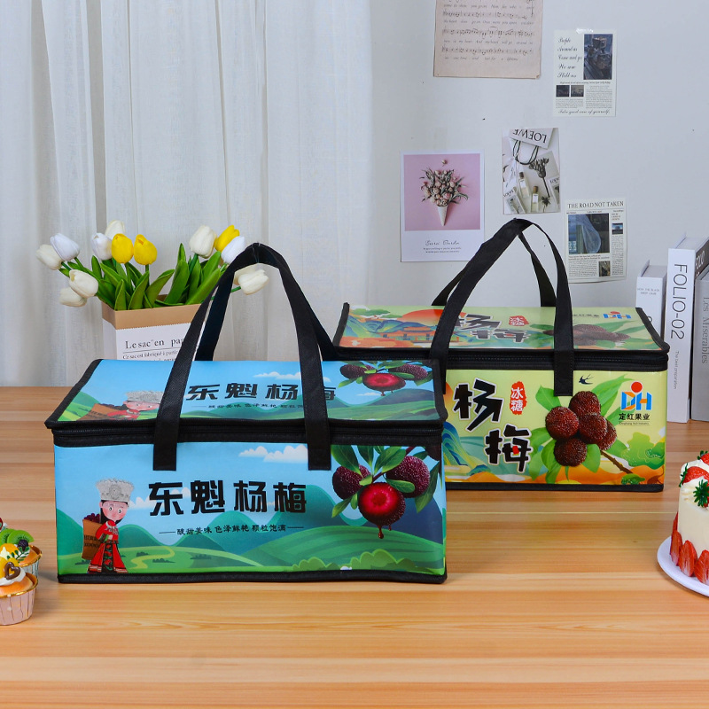水果榴莲荔枝杨梅保温袋冰包冷藏户外打包袋外卖保鲜外带外送