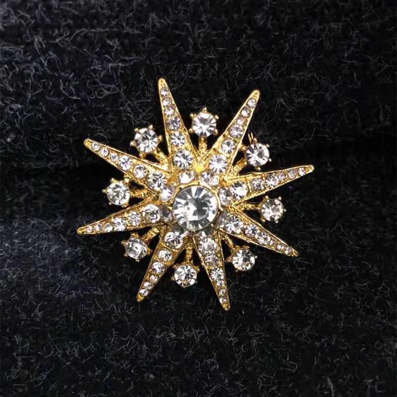 Luxuriöse, hochwertige Brosche mit achtzackigem Stern, trendige, geometrische Anti-Expositions-Kleidungsaccessoires, Amas-Anstecknadel_voghion.com