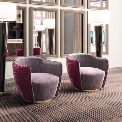 意式轻奢沙发椅美式后现代样板间设计师单椅简约客厅休闲单人沙发|ms