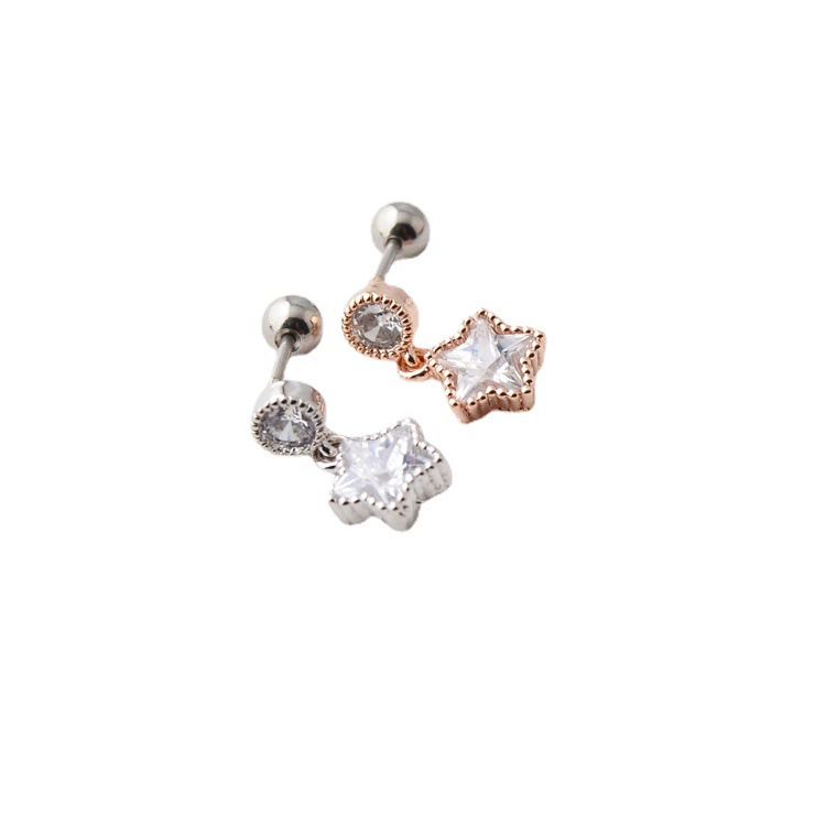 Серьги, цирконий, корейский стиль, модель R90