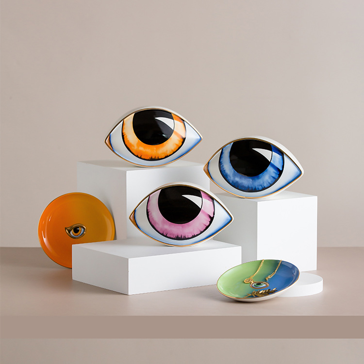 1155g Weight Ornaments Home Textiles & Decor Type Ornaments Classification 1 Piece Quantity Daily Occasion ceramics Material Eye Pattern Casual Style Casual Eye Ceramics Ornaments Artificial Decorations 3