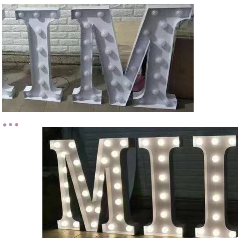 Large bulb letter light LED illuminated letters, retro and rusted, personalized bar standing shape, custom-made KTV mini numbers, 1 meter high, custom-made large detail image 10