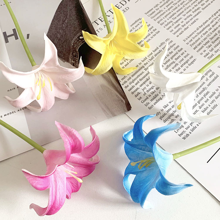 Single-stem PU lily artificial mini short stem perfume tiger orchid home decoration fake flower floral arrangement cross-border source