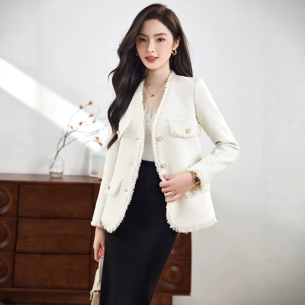 Women's 2026 Autumn/Winter New Style Thickened Suit Jacket, Elegant Petite Style, Casual and High-End Fashionable Blazer