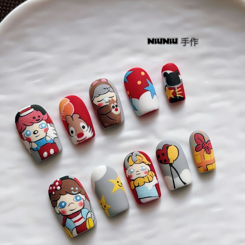Hand-Painted Dimoo Disney Pure Handmade Wearable Cartoon Nail Art Removable Short Nail Stickers Hand-Painted Dimoo Disney Pure Handmade Wearable Cartoon Nail Art Removable Short Nail Stickers