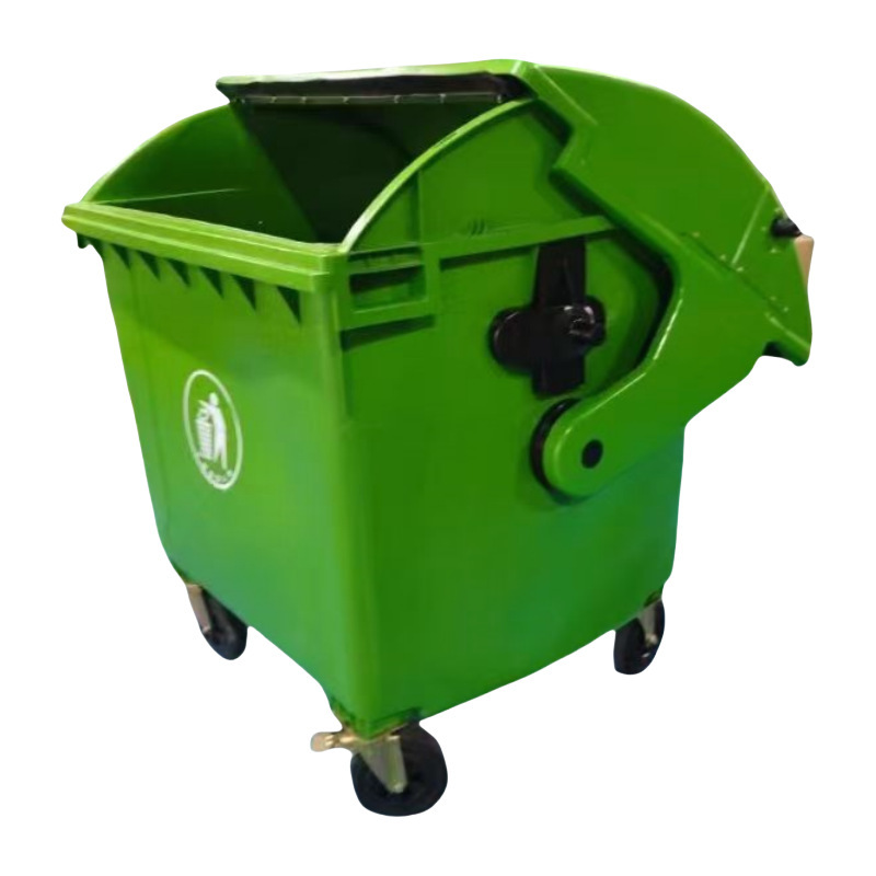 Xujie Outdoor Sanitation Large Trash Bin Plastic Trailer 1200L Flip-Top with Wheels Large Industrial Garbage Container Xujie Outdoor Sanitation Large Trash Bin Plastic Trailer 1200L Flip-Top with Wheels Large Industrial Garbage Container