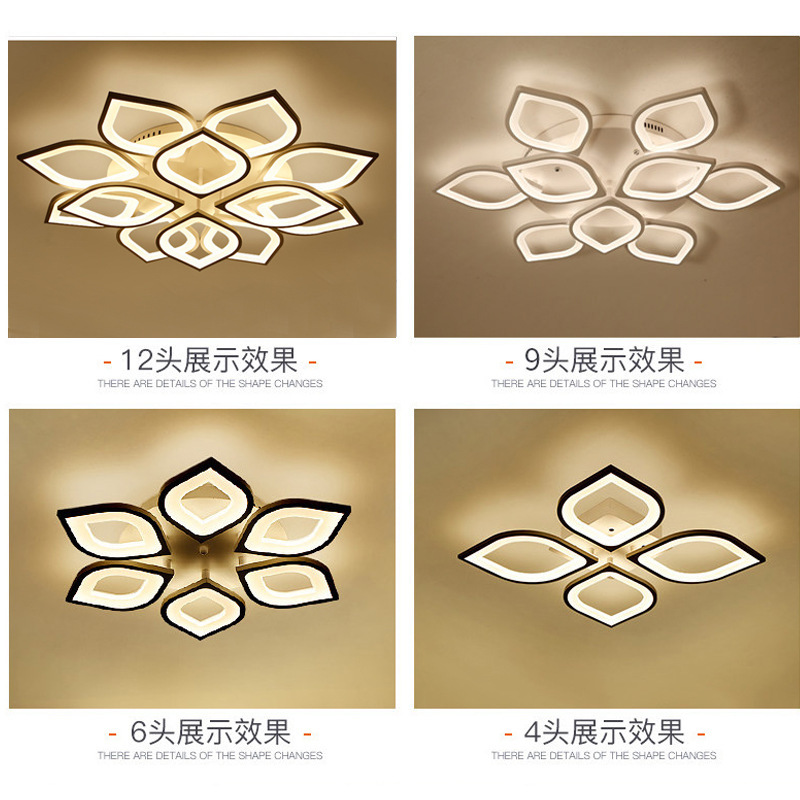 Moderno minimalista loto lámpara de la sala de estar personalidad creativa lámpara de techo led hogar atmósfera salón dormitorio lámpara de estudio