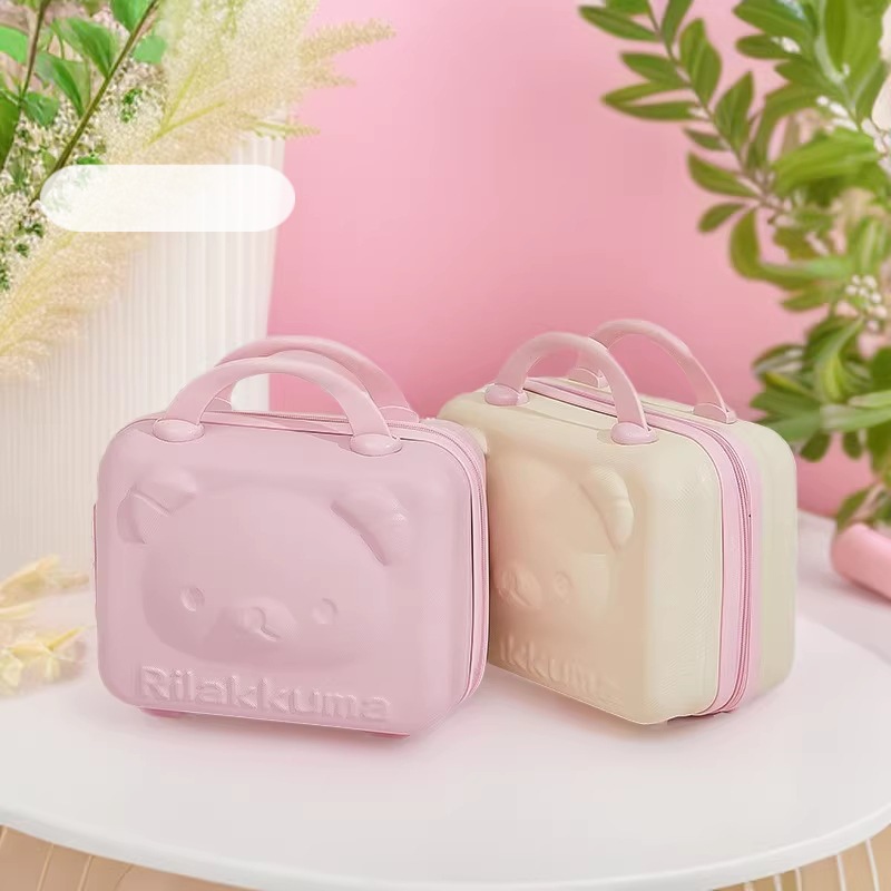 곰 휴대용 화장품 케이스 14 인치 동반 선물 들러리 수하물 만화 귀여운 보관 가방 암호 상자 가방