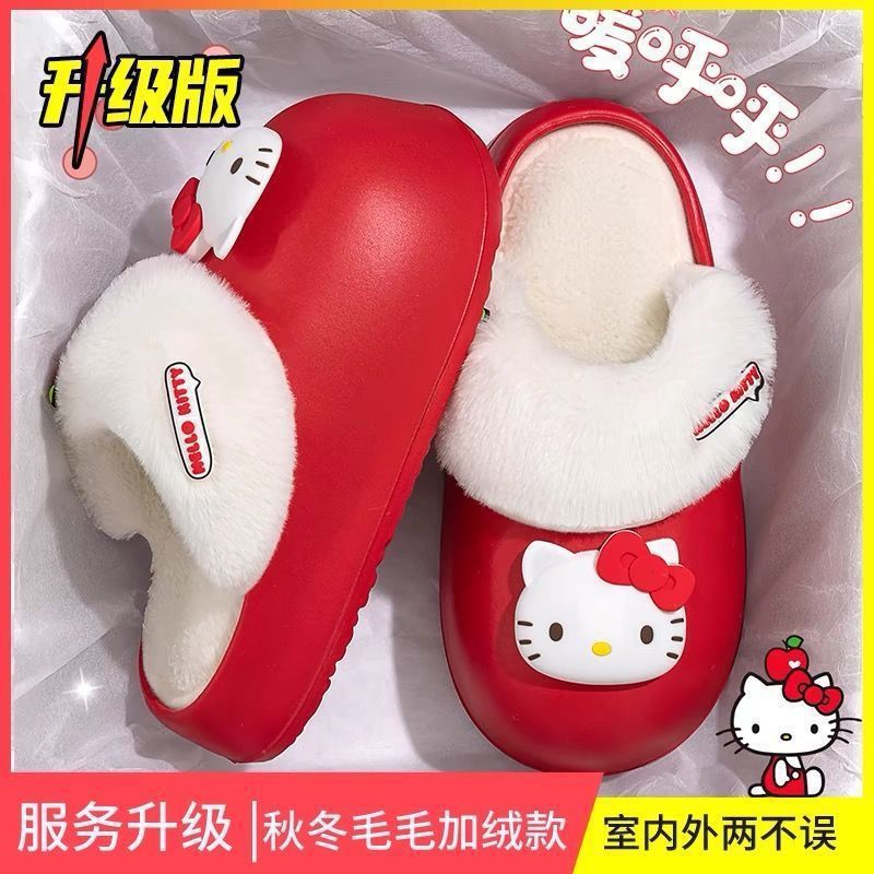 新款加绒棉拖鞋女秋冬季居家室内休闲保暖防滑卡通家居棉拖鞋女拖