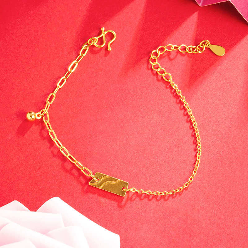 INS pulsera simple imitación oro todo fósforo chica temperamento joyería estilo fresco Pequeño Libro Rojo mismo suministro de accesorios de estilo coreano