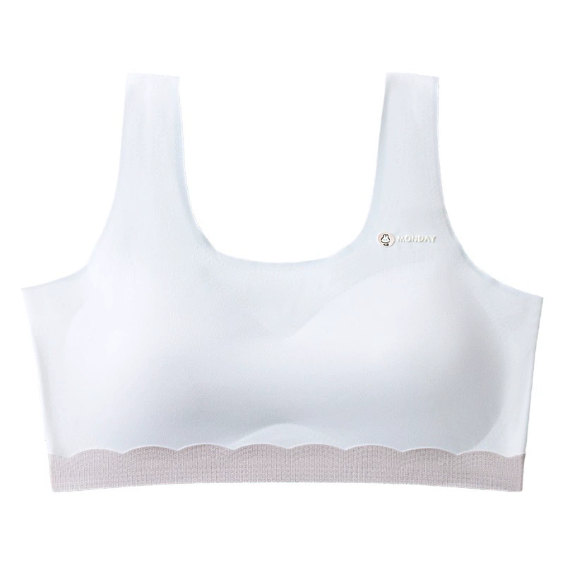 Студенческое нижнее белье фиксированная чашка бесшовная девочка младшая средняя школа период развития широкий жилет на плечо тонкие большие дети Дети