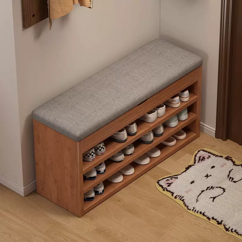 实木换鞋凳家用门口可坐鞋架入户门鞋柜坐凳一体玄关进门凳穿鞋凳