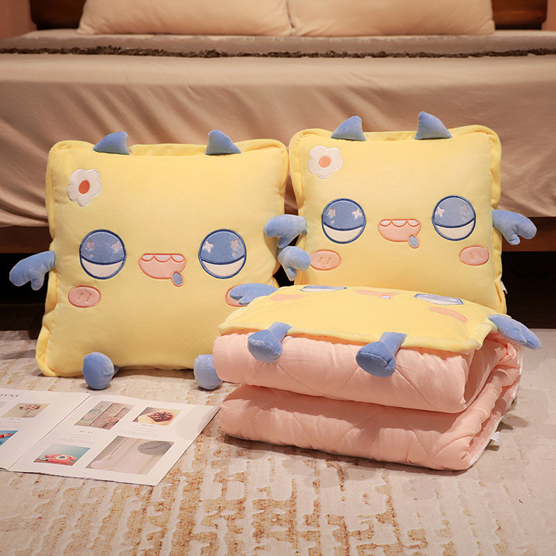 Dopamina monstruo almohada edredón de doble uso oficina plegable manta dos-en-uno siesta almohada sofá almohada