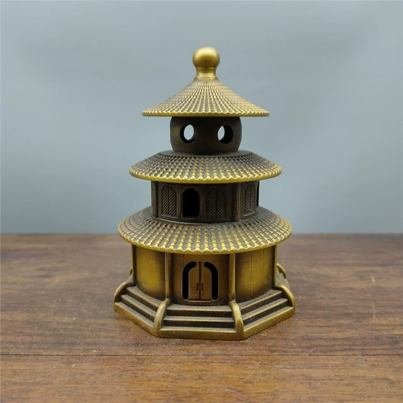 Латунная курильница для домашнего использования в помещении, курильница Temple of Heaven, сандаловое дерево, полынь, благовония для чайной церемонии, креативный орнамент, курильница для домашней ароматерапии.