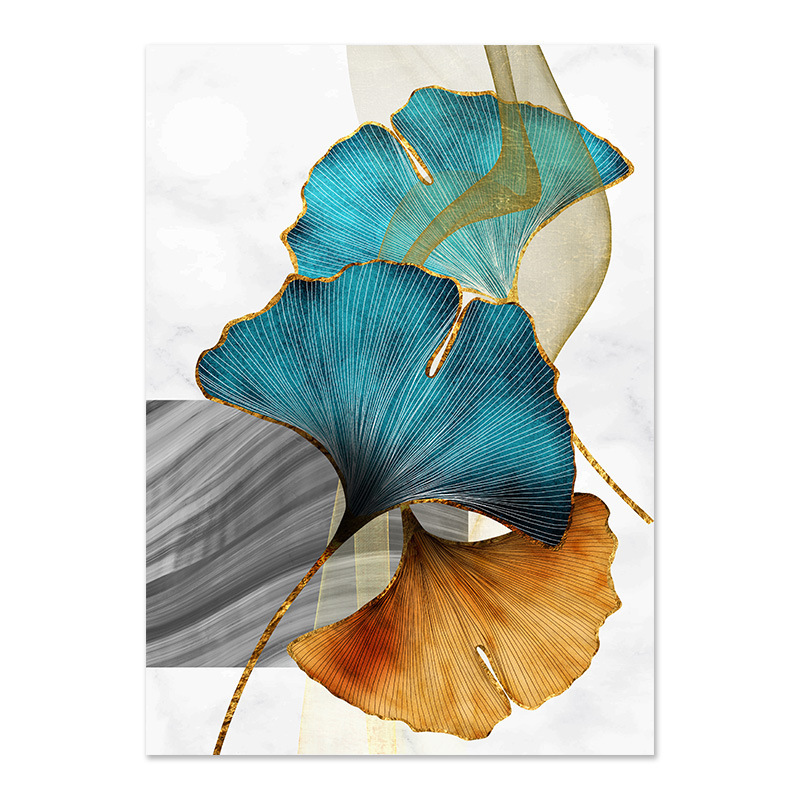 Amazon portal abstracto cuelga pintura pulverización lienzo ginkgo núcleo de pintura de decoración de sala de estar nórdica pintura mural sin marco
