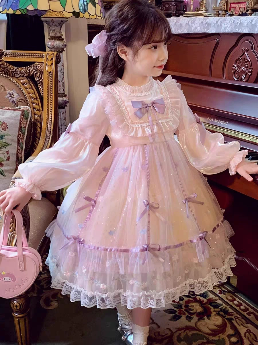 Весенний наряд маленькой принцессы, юбка, детское платье, стиль Lolita, западный стиль, тюль, подарок на день рождения