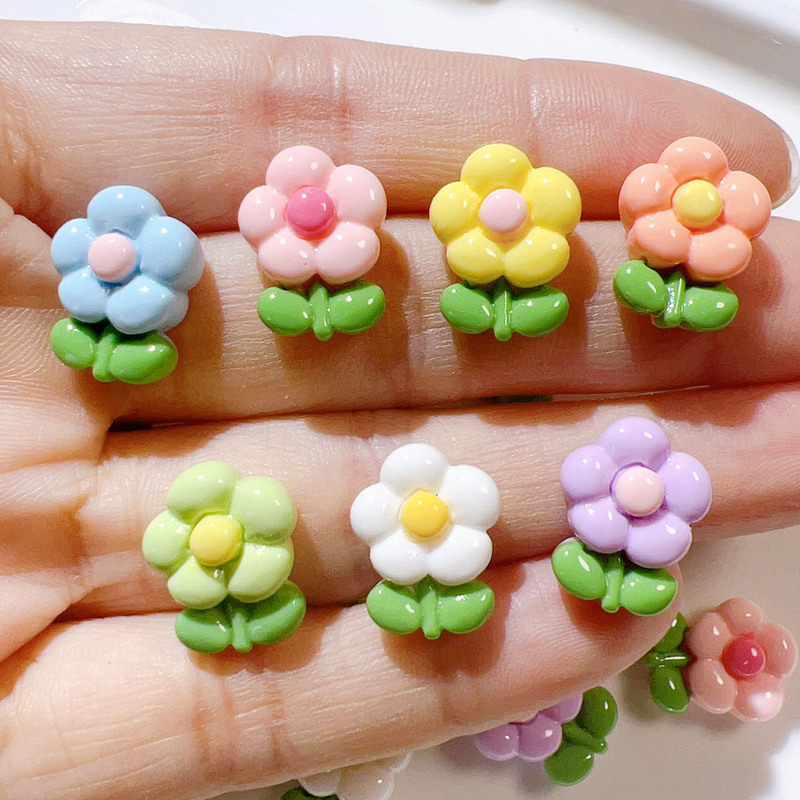 Resin accessories wholesale diy accessories handmade material shoe buckle hat patch cream glue glossy mini Flower