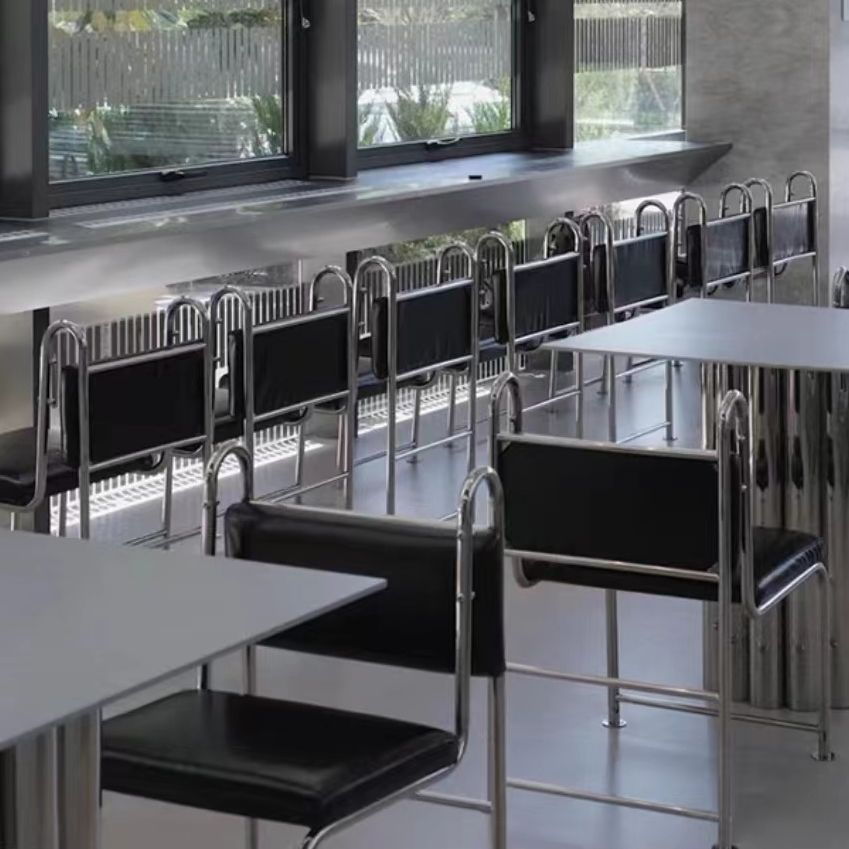 Medieval designer stainless steel chair office chair living room negotiation coffee shop restaurant dining chair leisure back chair