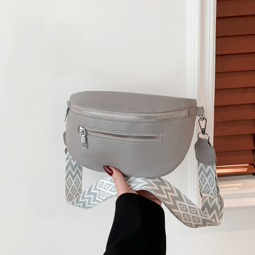 Shoulder bag PU solid color soft leather texture crossbody bag simple casual versatile commuting large capacity bag for women