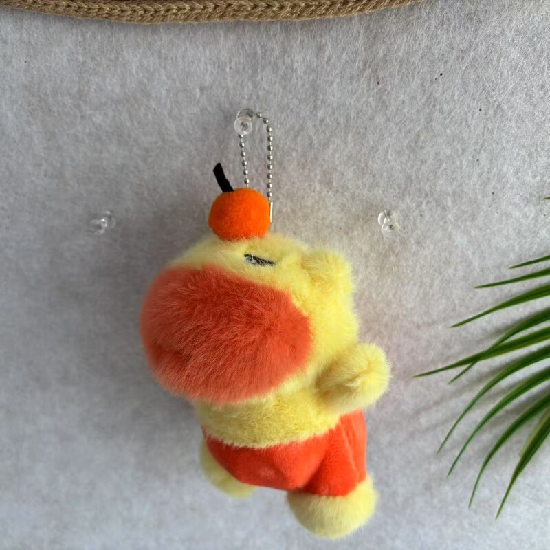 カピバラのぬいぐるみキーホルダー、小さなカバの表情パック、ふわふわのぬいぐるみ、キーチェーン、柔らかくてキュートな癒し系ミニ|undefined