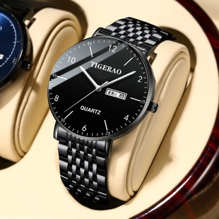New men's watch business casual quartz watch waterproof luminous leather mesh belt fashion source wholesale manufacturers ultra-thin