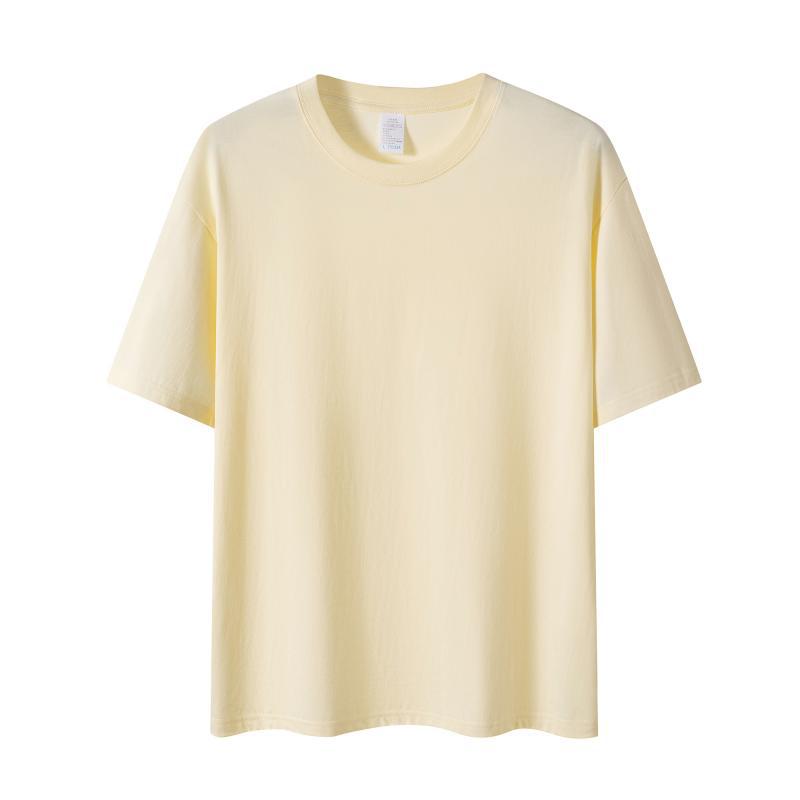210G algodón peinado de hombro camiseta de cuello redondo de verano coreano ropa de trabajo de mangas cortas camiseta publicitaria personalizada impresión image 14