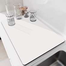 纯色厨房台面沥水垫碗碟筷水池洗手台吸水垫水龙头硅藻泥速干垫子