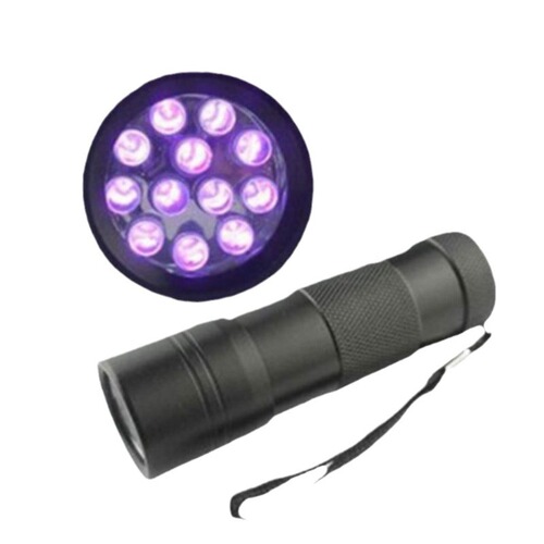 Cross-border 12LED Purple Light Flashlight 395 Purple Light UV Flashlight UV Bill Checker Fluorescent Agent Detection Lamp