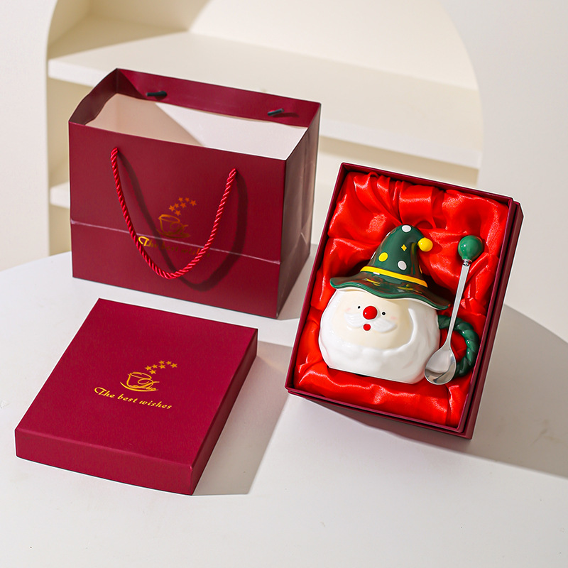 Santa Claus en forma de tazas de cerámica tazas de agua tazas de regalo de Navidad para amigos chicas tazas de café