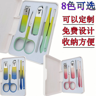 In-Stock 6-Piece Set: Nail Clippers with Mirror, Nail Scissors, Ear Pick, Nose Hair Clipper, Nano Nail File, Manicure Tool Gift Box