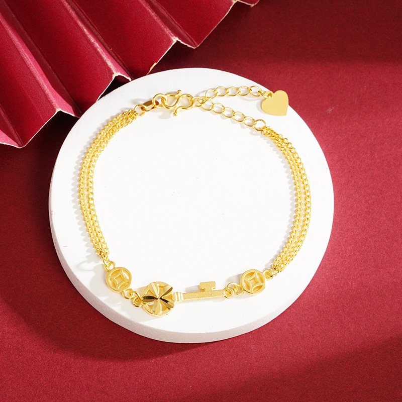 Estilo antiguo arena oro Seiko pulsera clave Moneda de aleación de cobre hueco moneda de cobre sin decoloración durante mucho tiempo al por mayor suministro directo de fábrica