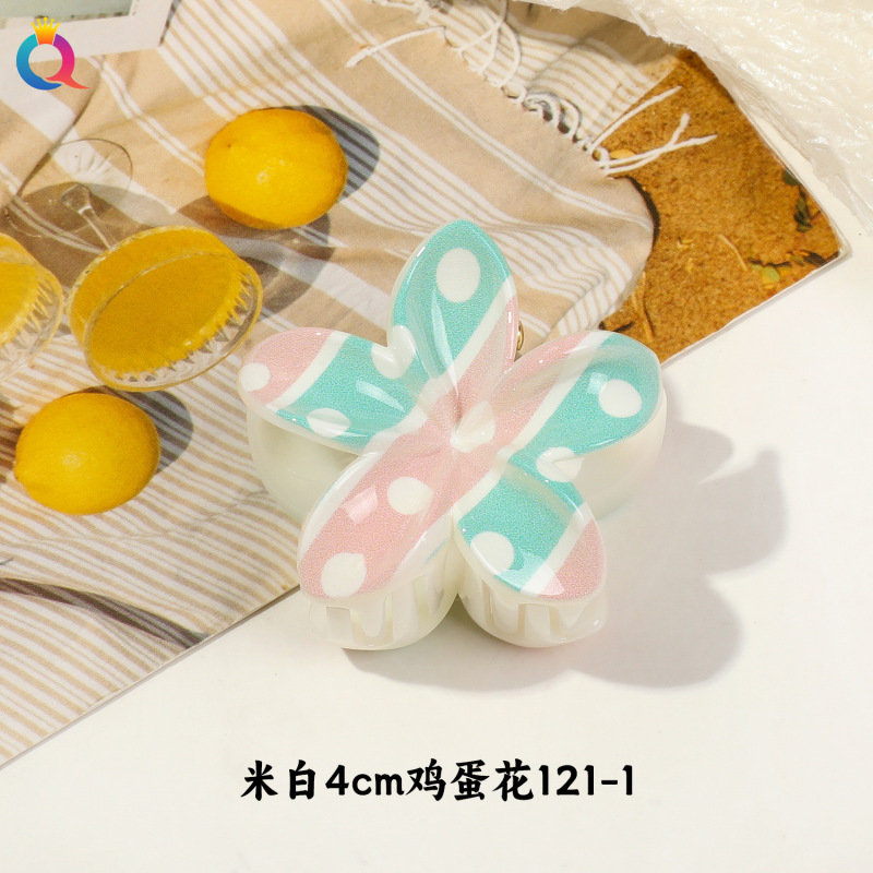 Qiyue クロスボーダー小型 UV プリント小さな新鮮なプルメリアクリップかわいいポニーテールフラワーヘアピンヘアアクセサリー女性のための卸売|undefined