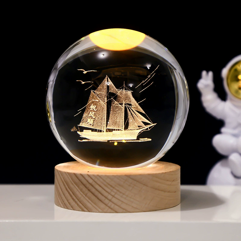 Звездное небо, астронавт, белый кристалл, настольная ночная лампа, 3D