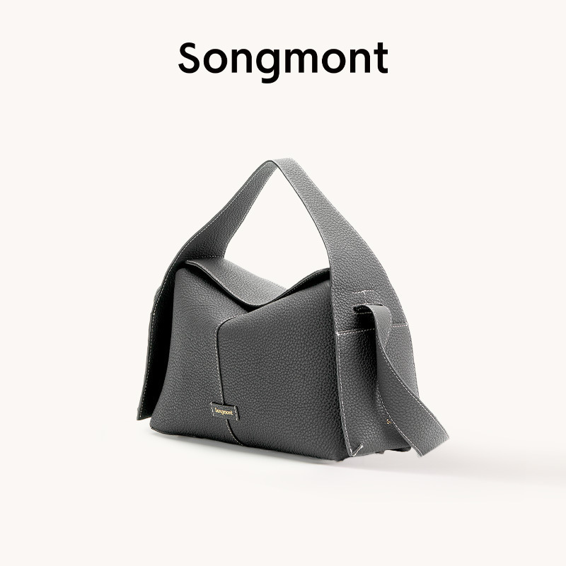 Songmont 山下裕松 中型耳掛けシリーズ エaves バッグ 牛革 デザイナー ポータブル クロスボディ ホーボーバッグ|undefined
