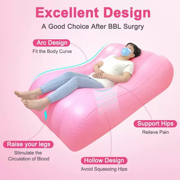 Cross-Border Pvc Inflatable Post-Surgery Sleeping Cushion Sofa, Comfortable Inflatable Sleeping Chair for Brazilian Butt Lift Recovery