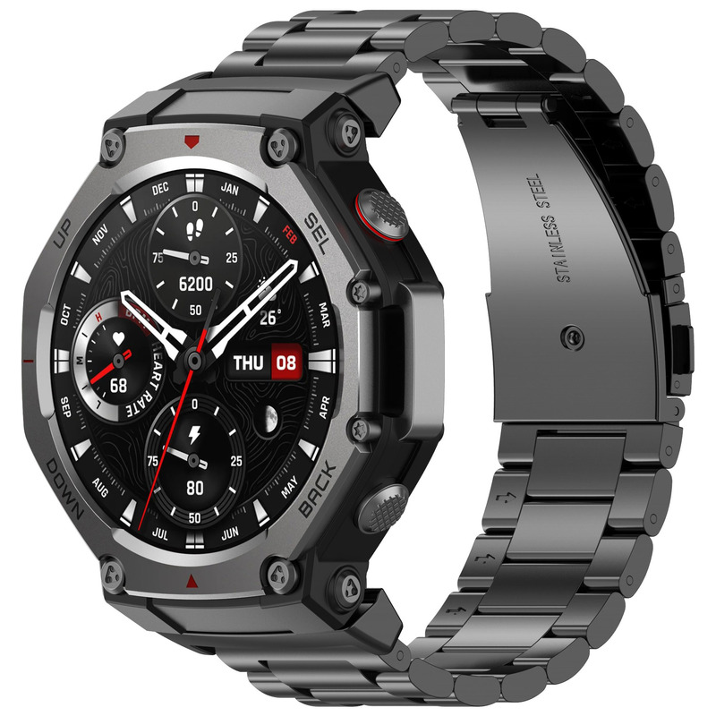Suitable for Huamiyue I Amazfit T-REX3 Sanzhu Stainless Steel Strap Huamiyue Metal Wristband with Tools
