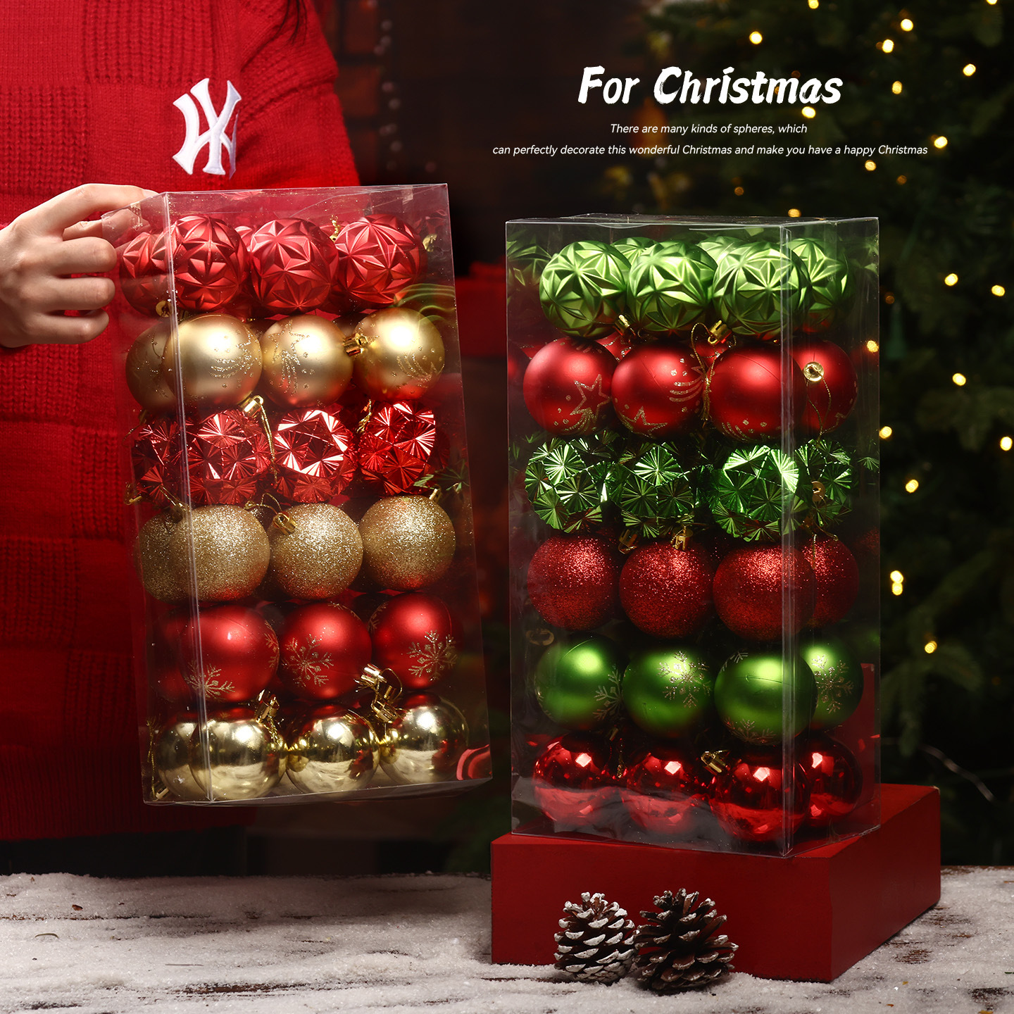 Bolas de Navidad 36 paquetes de 6cm bolas de Navidad decoraciones de árbol de Navidad colgantes bolas de colores decoraciones de Navidad