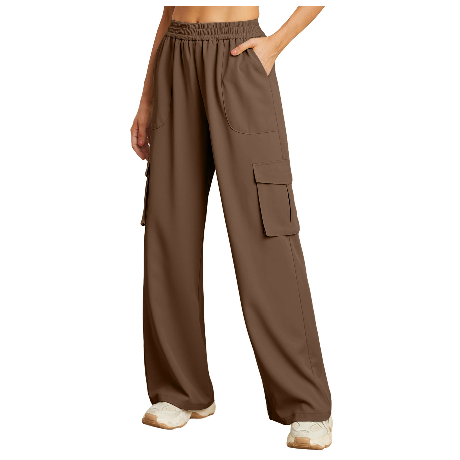 2024 Amazon, comercio exterior europeo y americano, nuevo estilo, bolsillo de color sólido, ropa de trabajo elástica, pantalones casuales